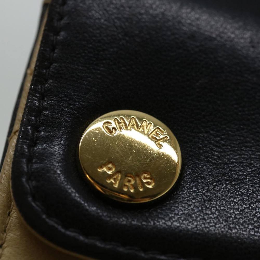 CHANEL Matelasse Hand Bag Leather Beige CC Auth 68905A - Picture 10 of 16